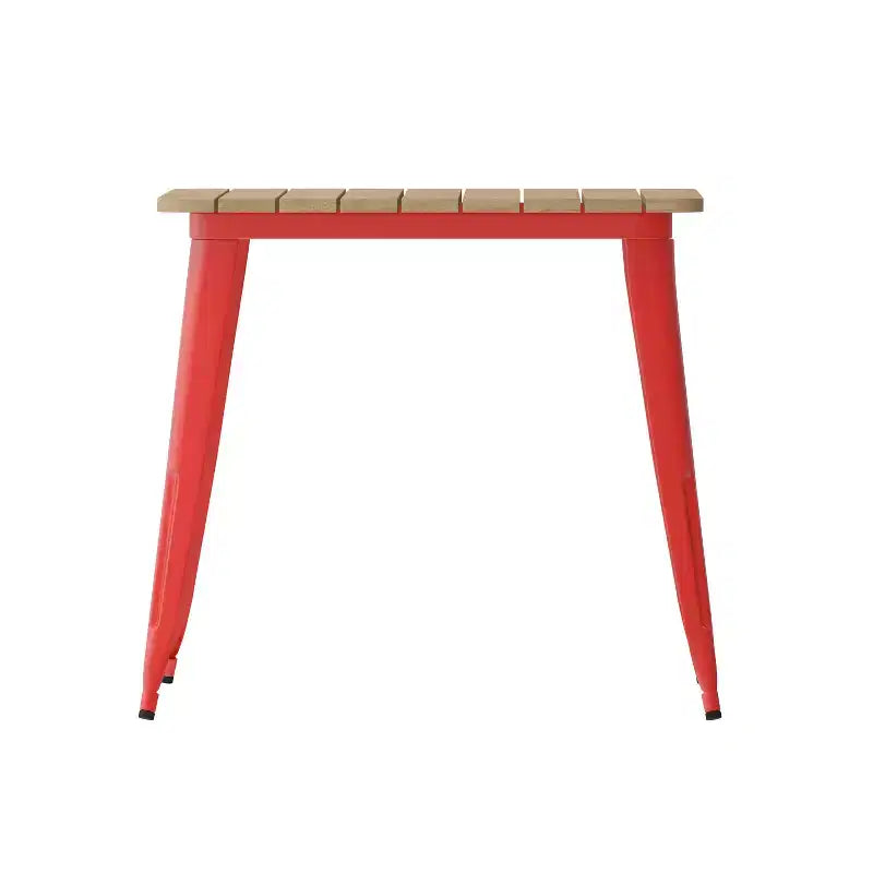 Tavolo da pranzo Merrick Lane per interni/esterni, quadrato da 80 cm con piano in poliresina resistente alle intemperie e base in acciaio