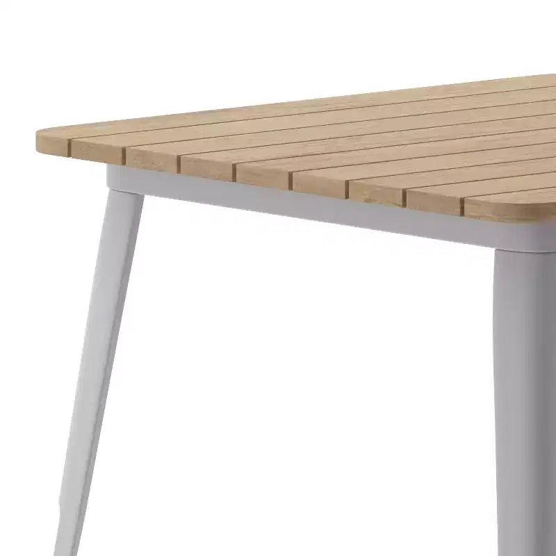 Tavolo da pranzo Merrick Lane per interni/esterni, quadrato da 80 cm con piano in poliresina resistente alle intemperie e base in acciaio