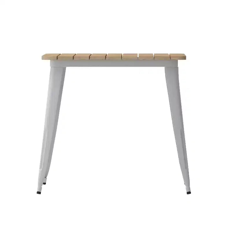 Tavolo da pranzo Merrick Lane per interni/esterni, quadrato da 80 cm con piano in poliresina resistente alle intemperie e base in acciaio