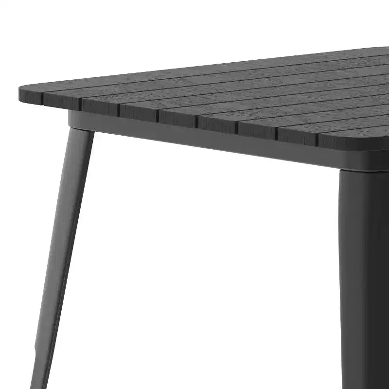 Tavolo da pranzo Merrick Lane per interni/esterni, quadrato da 80 cm con piano in poliresina resistente alle intemperie e base in acciaio