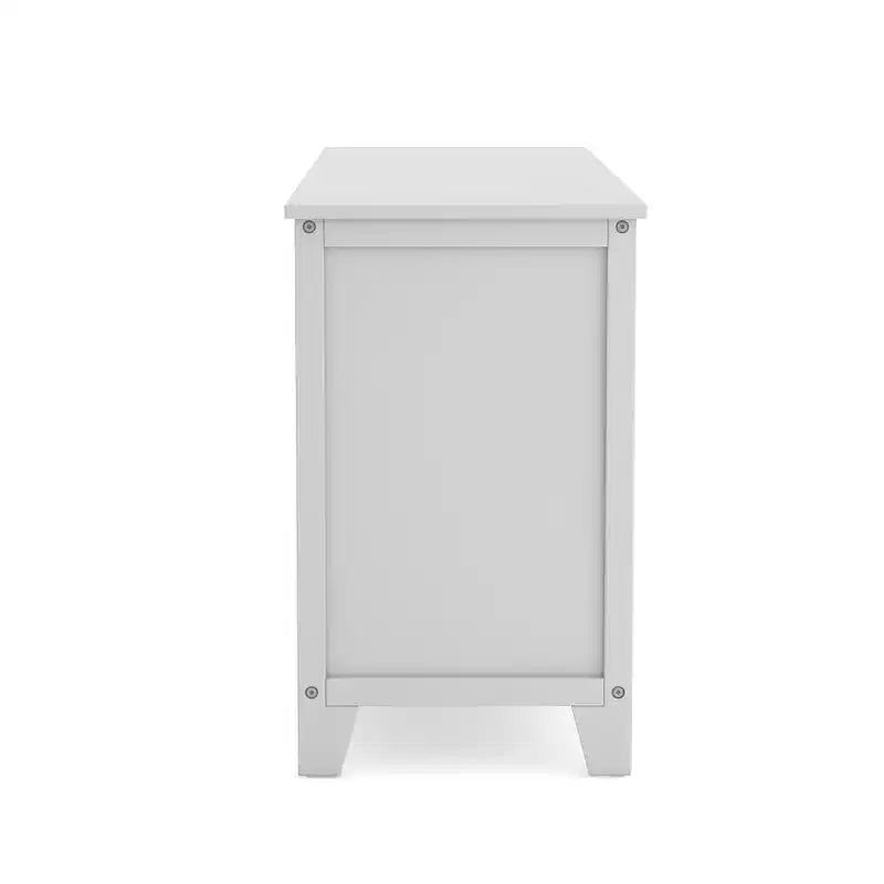 Libreria bassa per bambini Martha Stewart: libreria per bambini in legno da 60 cm, organizer per libri e giocattoli con contenitori in tessuto