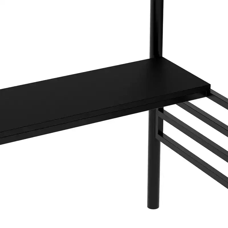 Letto a soppalco singolo in metallo con scrivania, nero - ModernLuxe