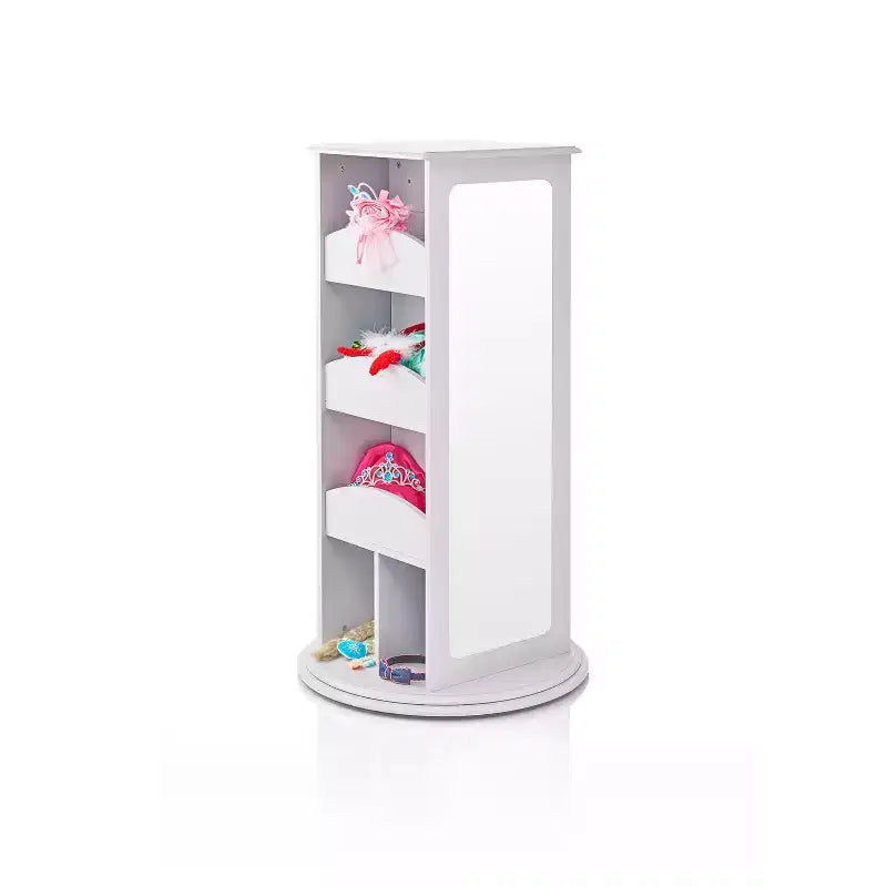 Guidecraft Centro di stoccaggio girevole per vestiti per bambini: stendino, organizzatore per armadietto per sala giochi e camera da letto con specchi e ripiani