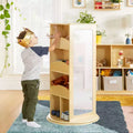 Guidecraft Centro di stoccaggio girevole per vestiti per bambini: stendino, organizzatore per armadietto per sala giochi e camera da letto con specchi e ripiani