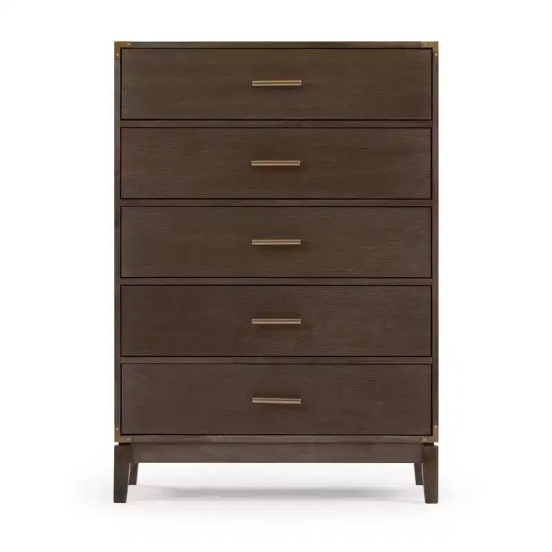 Cassettiera contemporanea a 5 cassetti in legno massello Plank+Beam