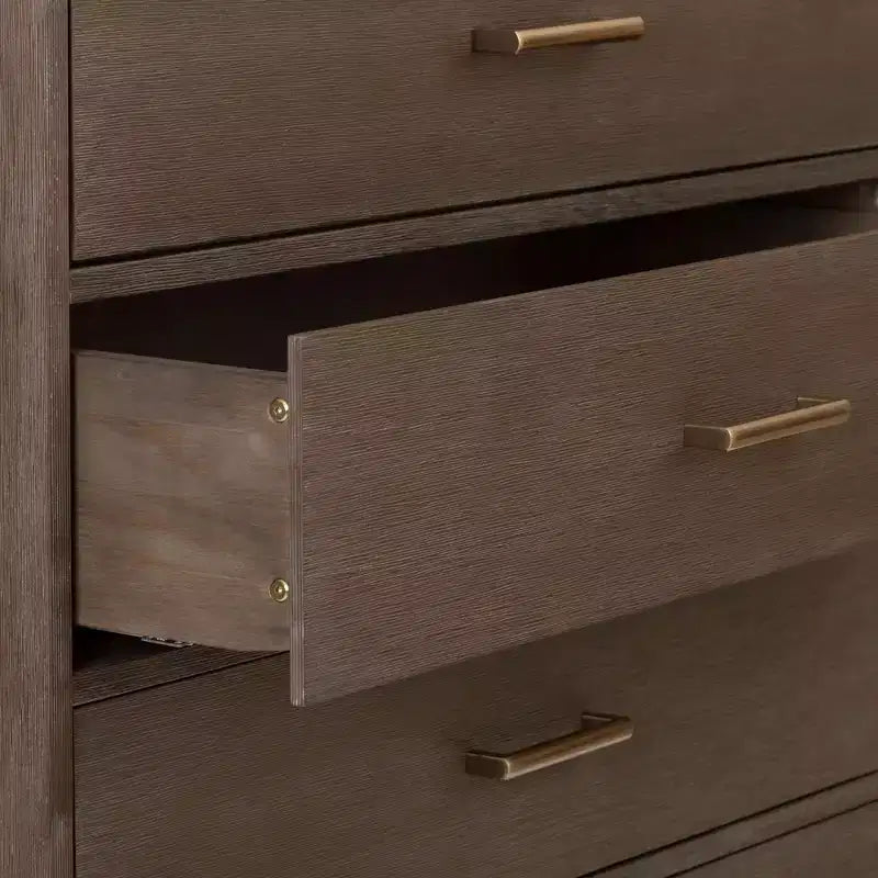 Cassettiera contemporanea a 5 cassetti in legno massello Plank+Beam
