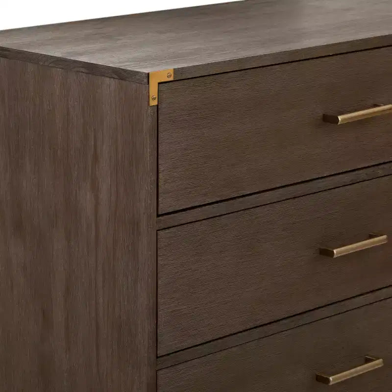 Cassettiera contemporanea a 5 cassetti in legno massello Plank+Beam