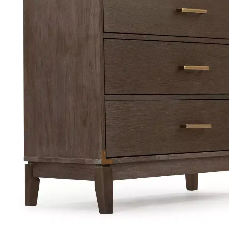 Cassettiera contemporanea a 5 cassetti in legno massello Plank+Beam