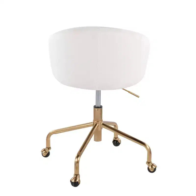 Sedia da ufficio in velluto nero/crema/argento, girevole, a seduta singola