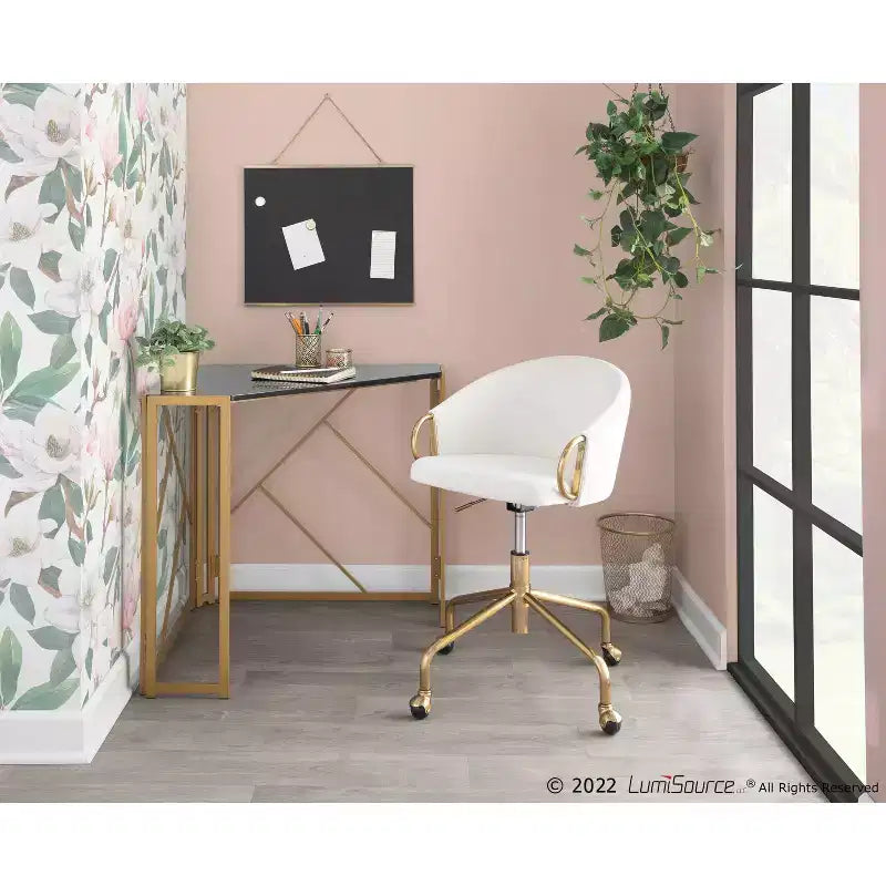 Sedia da ufficio in velluto nero/crema/argento, girevole, a seduta singola