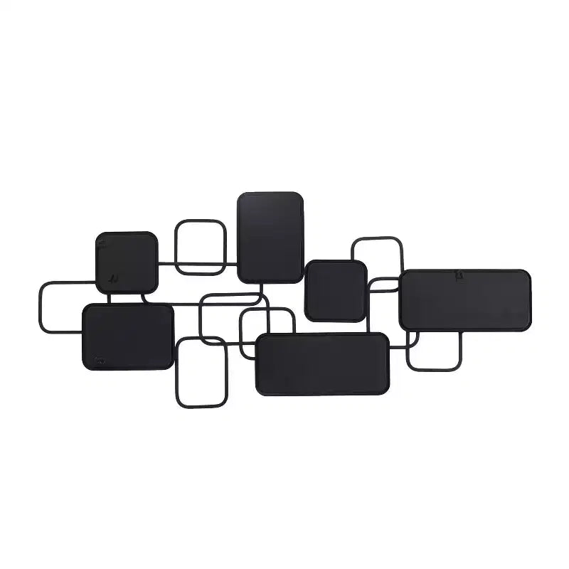 Specchio da Parete Geometrico in Metallo Nero - CosmoLiving by Cosmopolitan
