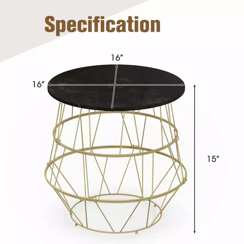 Tavolino Rotondo da Caffè/Divano/Comodino Costway con Spazio Contenitore e Parte Superiore Rimovibile