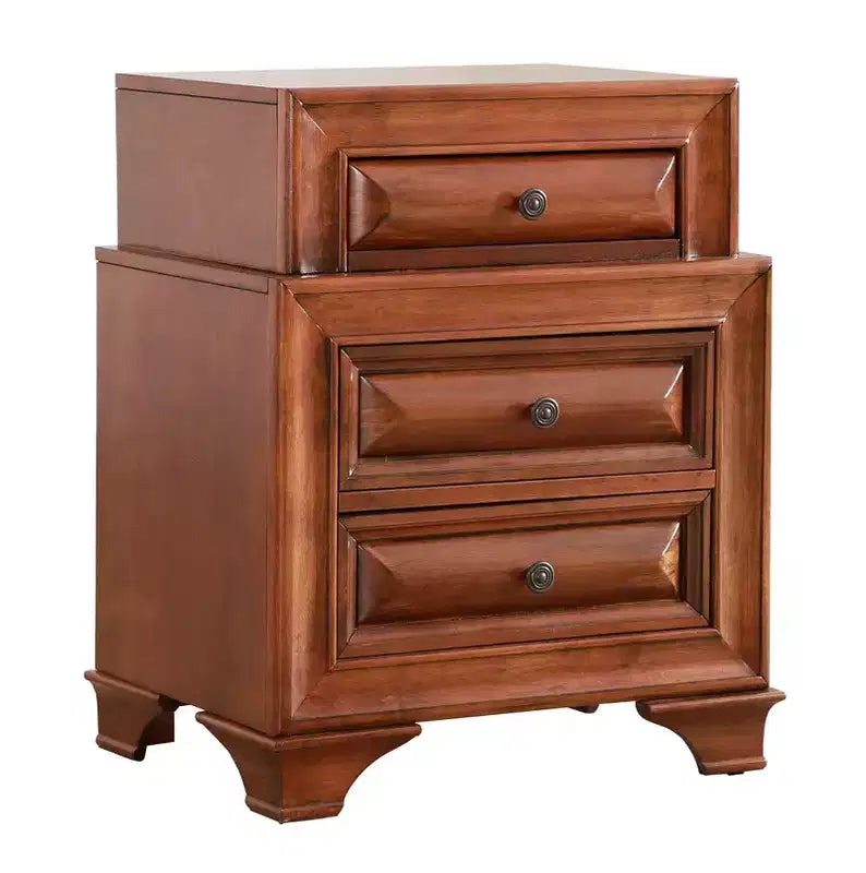 Comodino a 3 cassetti LaVita di Passion Furniture in rovere (73,66 cm A x 60,96 cm L x 43,18 cm P)