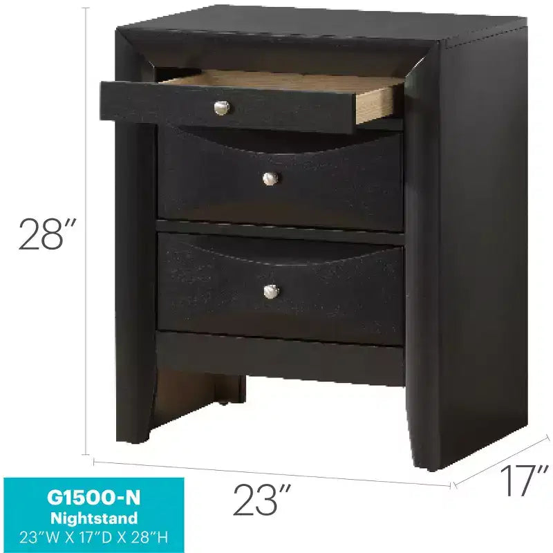 Comodino Marilla a 3 cassetti di Passion Furniture (71 cm A x 58 cm L x 43 cm P)