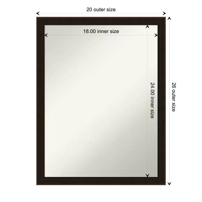 Specchio da parete per bagno Amanti Art Espresso Brown in legno senza smusso