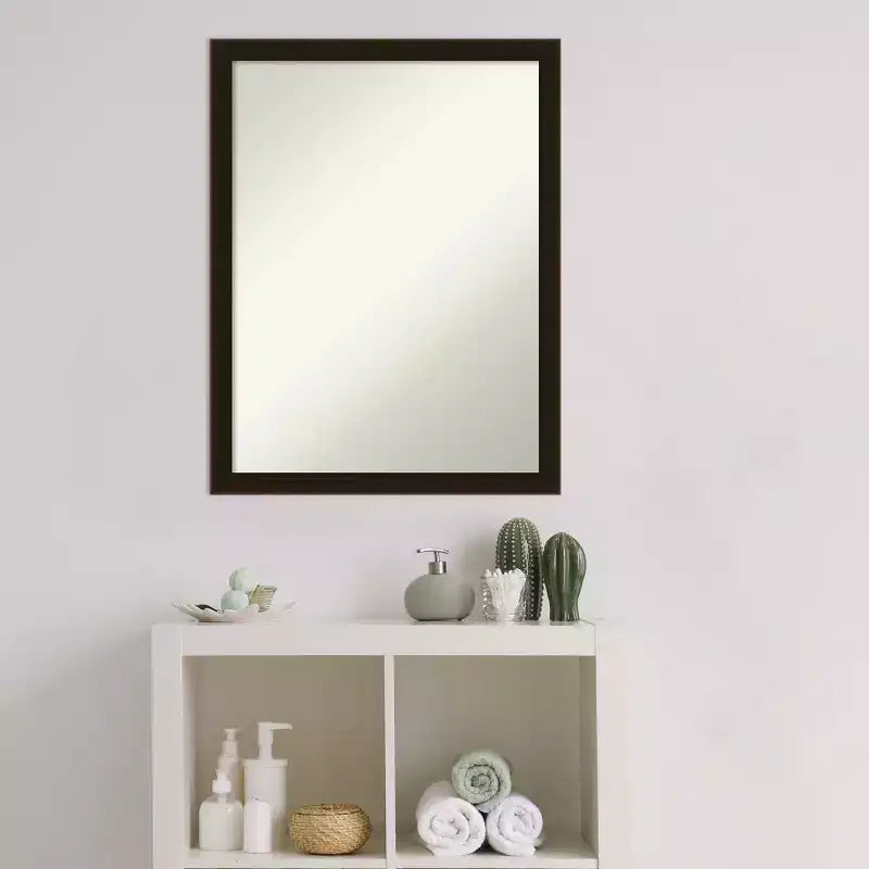 Specchio da parete per bagno Amanti Art Espresso Brown in legno senza smusso