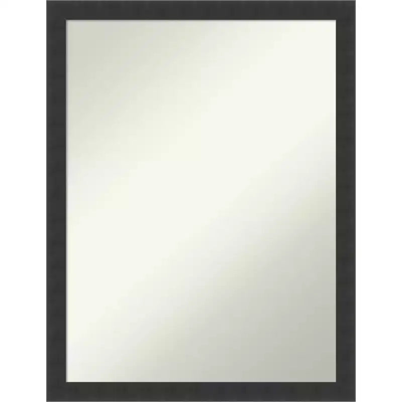 Amanti Art Mezzanotte Black Non-Beveled Wood Bathroom Wall Mirror