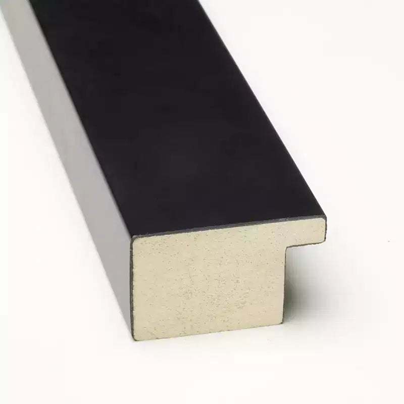 Specchio da Parete con Cornice in Legno Nero Opaco – Senza Smussatura, Singolo