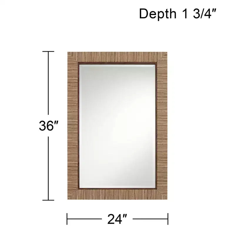 Specchio da parete rettangolare Uttermost Farria 24 x 36, finitura naturale opaca