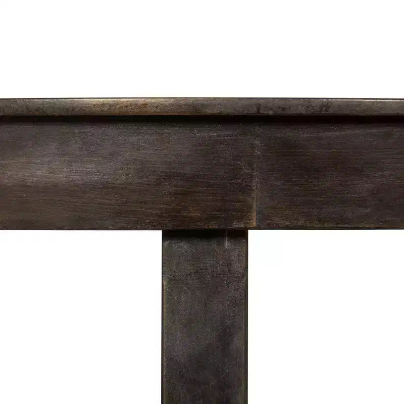 Tavolino rotondo in metallo e legno bronzo/naturale, 1 persona