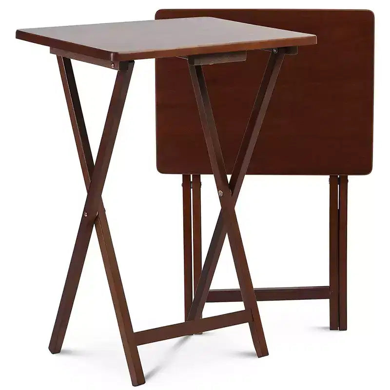 PJ Wood - Tavolino/Scrivania Pieghevole Portatile per Snack TV, Rovere Miele (Confezione da 6)
