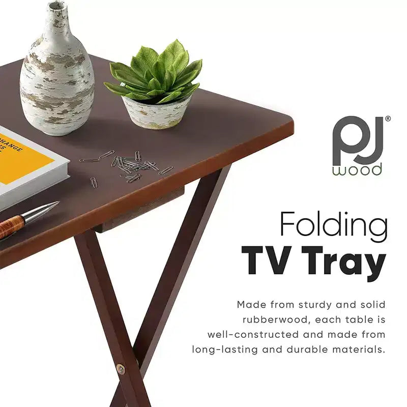 PJ Wood - Tavolino/Scrivania Pieghevole Portatile per Snack TV, Rovere Miele (Confezione da 6)