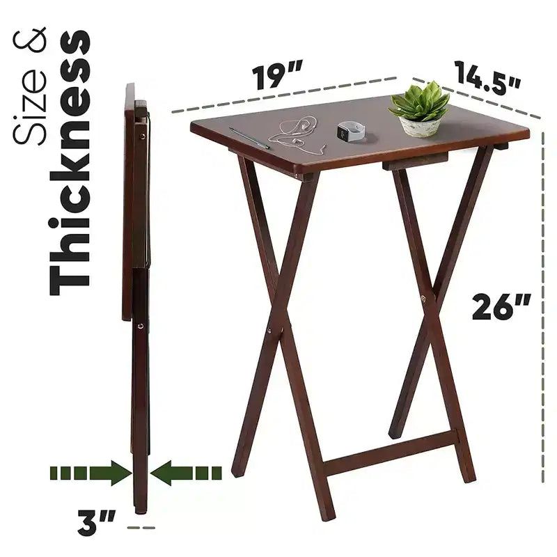 PJ Wood - Tavolino/Scrivania Pieghevole Portatile per Snack TV, Rovere Miele (Confezione da 6)