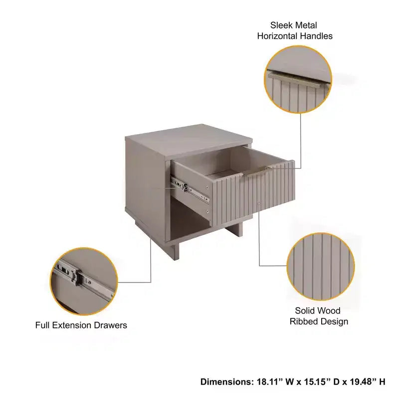Comodino Granville Modern con 1 Cassetto - Manhattan Comfort