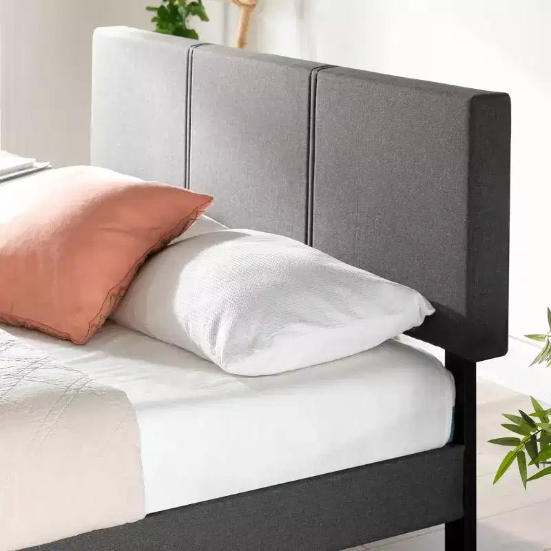 Cambril Base letto imbottita con doghe in bambù sostenibile Grigio - Zinus