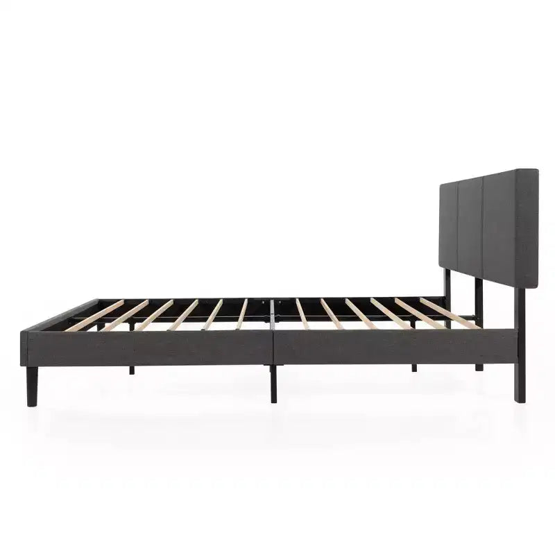 Cambril Base letto imbottita con doghe in bambù sostenibile Grigio - Zinus
