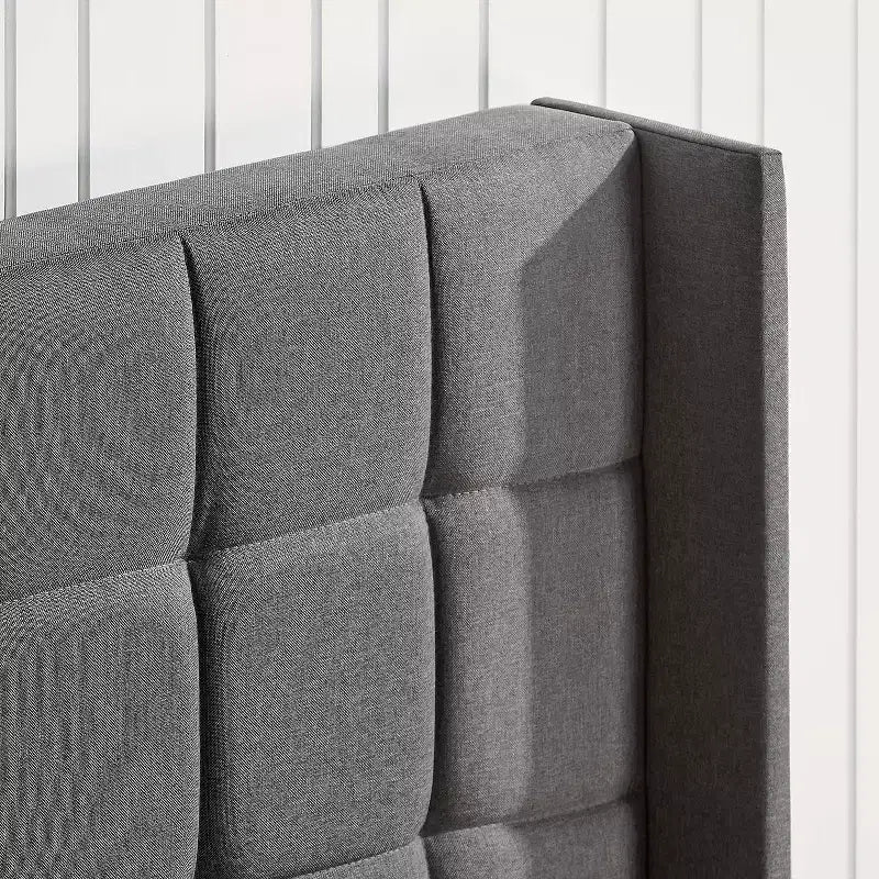 Zinus Dori Letto Imbottito con Testiera Wingback Grigio