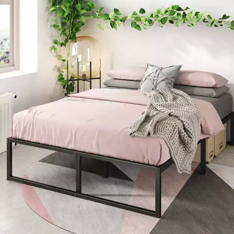 Lorelai 14 Metal Platform Bed Frame Black - Zinus