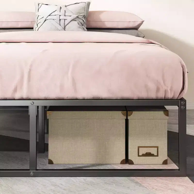 Lorelai 14 Struttura Letto con Piattaforma in Metallo Nera - Zinus
