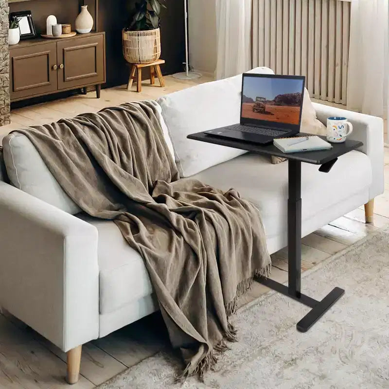 Mount-It! Tavolo Regolabile in Altezza per Letto e Comodino con Ruote | Vassoio per Colazione da Letto per Uso Medico e Domestico | Scrivania in Piedi con Molla a Gas