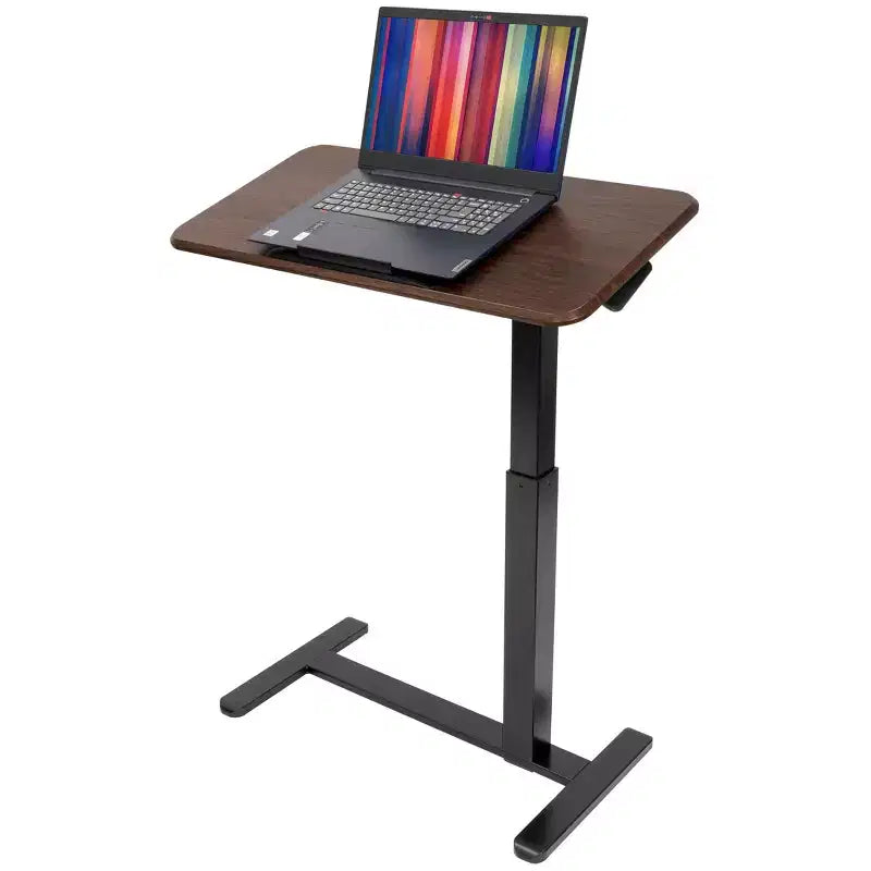 Mount-It! Scrivania e tavolo sopra-letto regolabili in altezza con piano inclinabile | Tavolo medico sopra-letto con ruote | Noce scuro