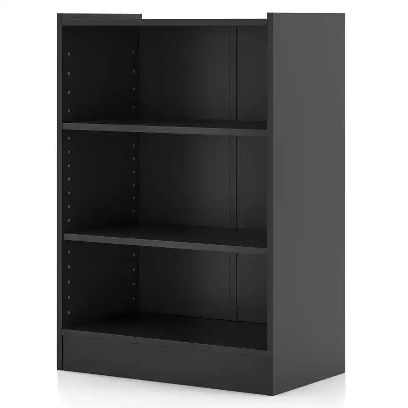 Costway Libreria a 3 Ripiani, Scaffale Aperto Multiuso con Ripiani Regolabili Nero/Marrone