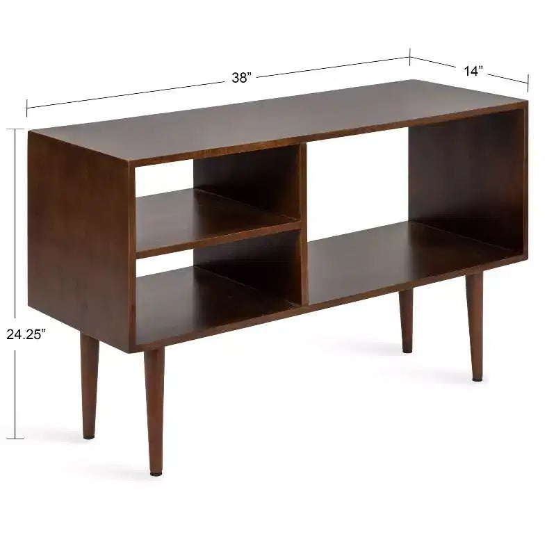 Tavolino consolle rettangolare in legno Kate and Laurel Locklear, 38x14x25, marrone noce
