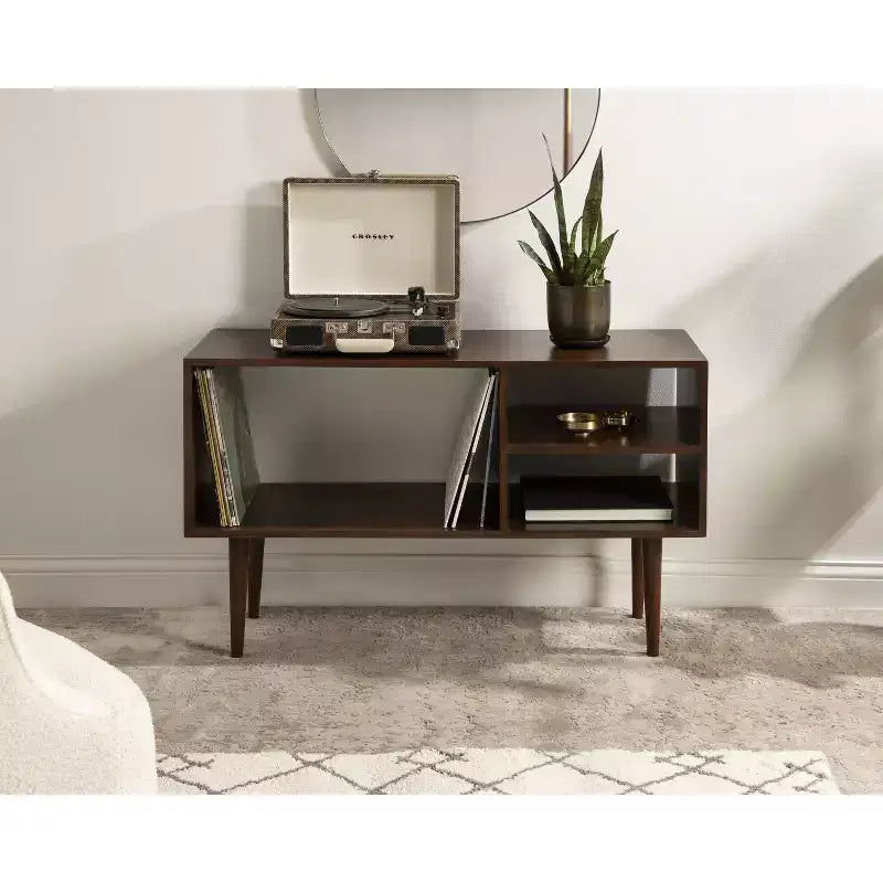 Tavolino consolle rettangolare in legno Kate and Laurel Locklear, 38x14x25, marrone noce