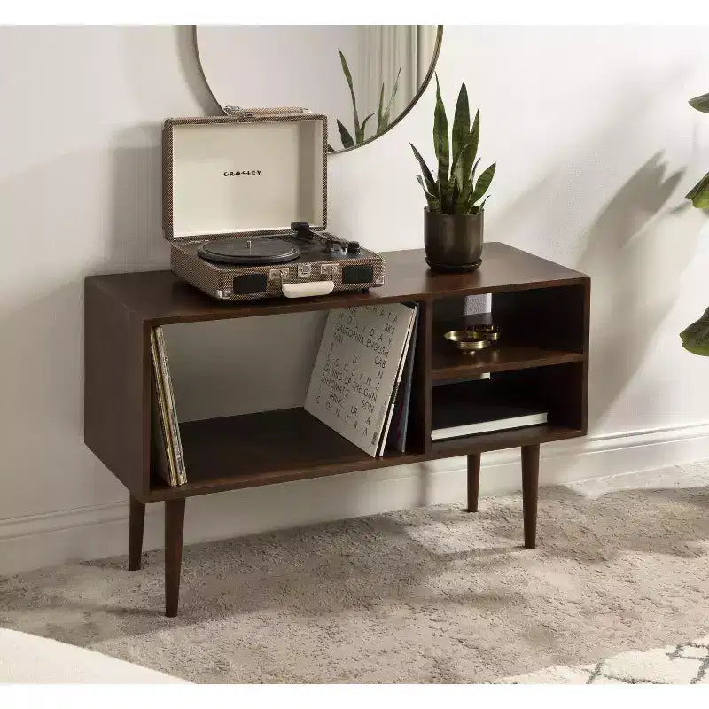 Tavolino consolle rettangolare in legno Kate and Laurel Locklear, 38x14x25, marrone noce
