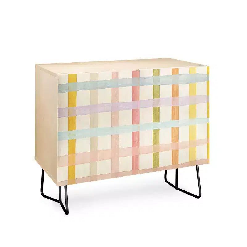 Gigi Rosado Credenza a Quadri Pastello - Deny Designs