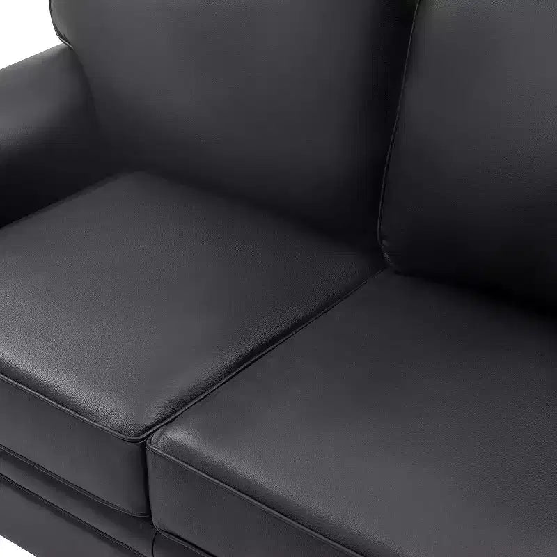 Divanetto Chesterfield Antonia largo 152 cm in vera pelle con finiture borchiate e braccioli arrotolati