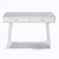 The Bianco Collection Viola 44 Rectangular Italian Carrara White Marble Writing Desk