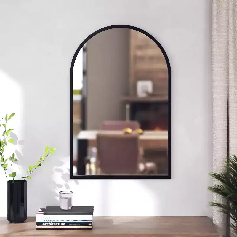 Flash Furniture Mila Specchio da Parete con Cornice ad Arco in Metallo per Corridoi, Ingressi, Sale da Pranzo e Soggiorni