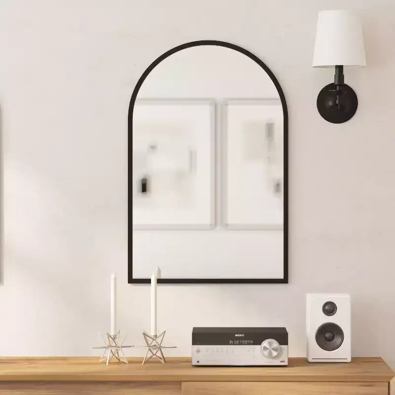 Flash Furniture Mila Specchio da Parete con Cornice ad Arco in Metallo per Corridoi, Ingressi, Sale da Pranzo e Soggiorni
