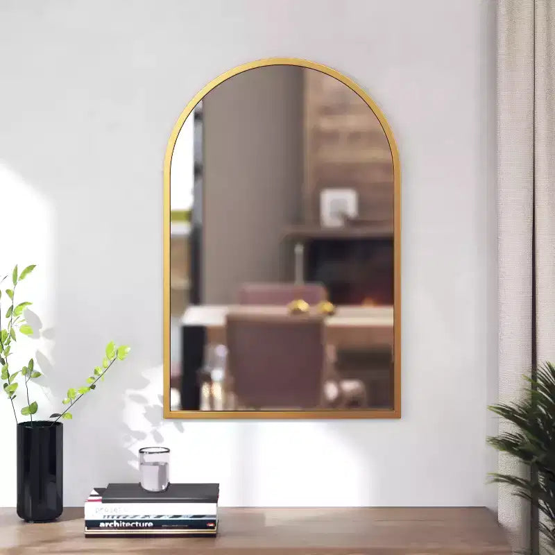 Flash Furniture Mila Specchio da Parete con Cornice ad Arco in Metallo per Corridoi, Ingressi, Sale da Pranzo e Soggiorni