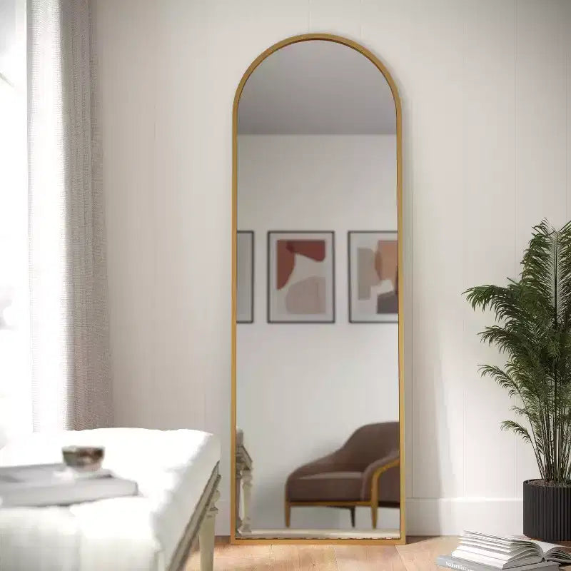 Flash Furniture Mila Specchio da Parete con Cornice ad Arco in Metallo per Corridoi, Ingressi, Sale da Pranzo e Soggiorni