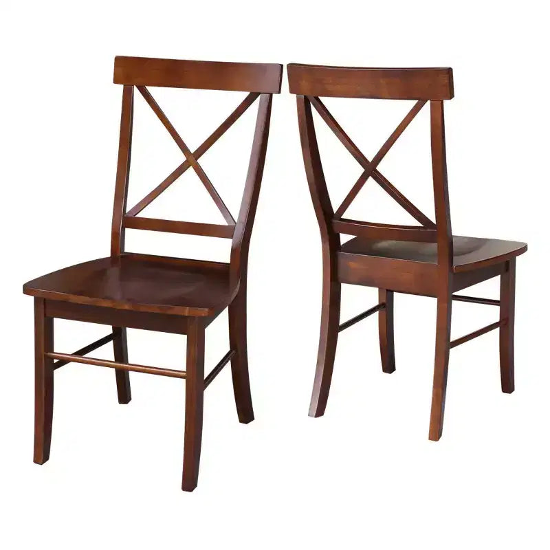 Set di 2 sedie con schienale a X in legno massello - International Concepts
