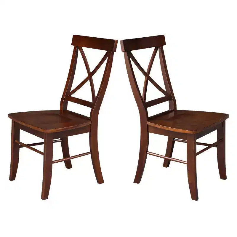 Set di 2 sedie con schienale a X in legno massello - International Concepts