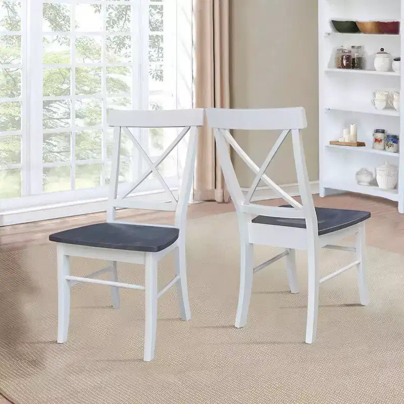 Set di 2 sedie con schienale a X in legno massello - International Concepts