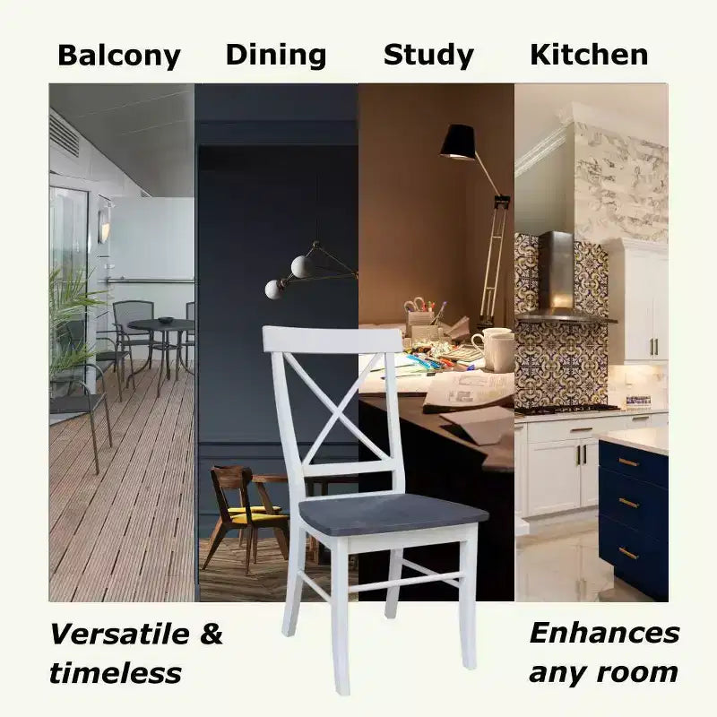 Set di 2 sedie con schienale a X in legno massello - International Concepts